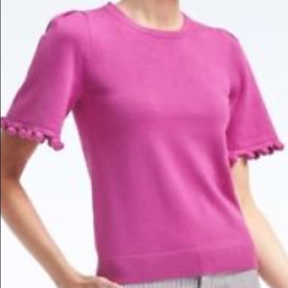 Banana Republic Tops - Banana Republic Pom Pom Knit Short Sleeve